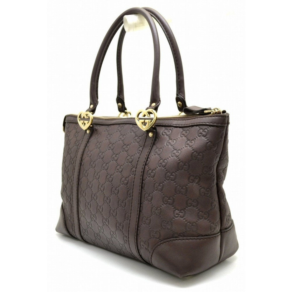 Gucci Guccissima Lovely Tote Bag Heart Motif Brown - Picture 2 of 9